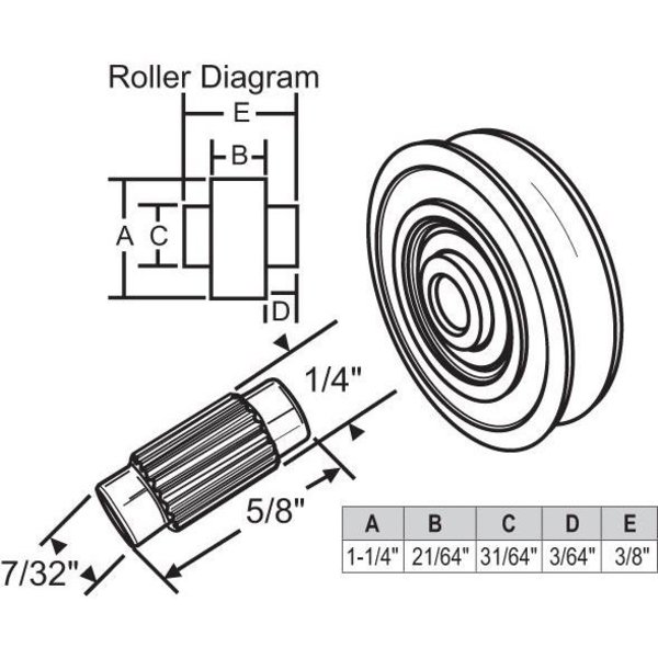 Strybuc 1-1/4 Nylon Wheel With Stud 11-237A